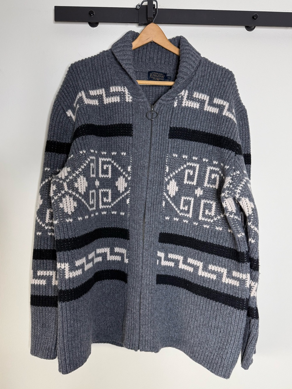 Pendleton woolen mills men’s Westerley cardigan sweater xxl xl zip up wool grey